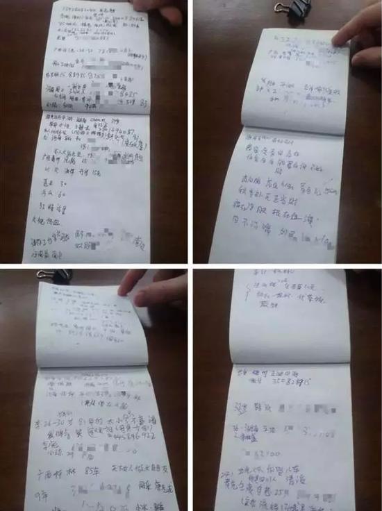 笔记本上记录网友信息