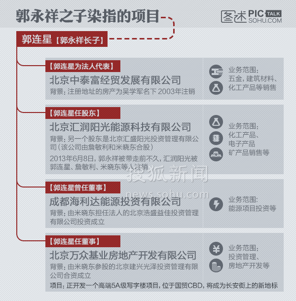 郭永祥之子染指项目 搜狐新闻制图