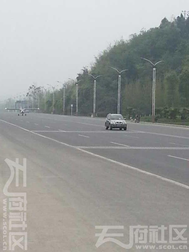 飞机降落在马路上（图片来源于网络）