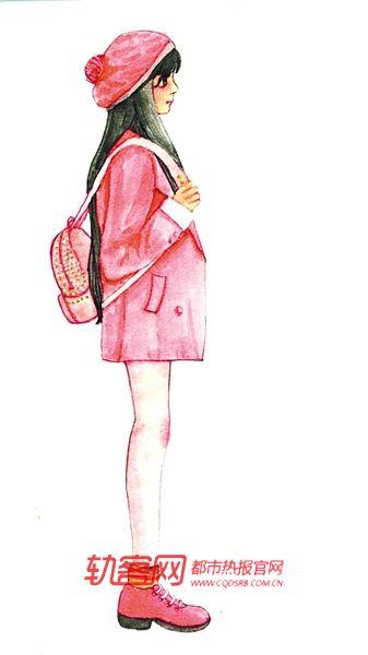 颜秋称，她当天的穿着就如这张自画像