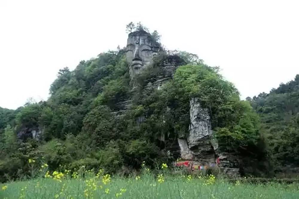 记者根据网上提供的地址来到了上水村下水组,下水大佛的“真身”既不像坐佛,也不像立佛,更像一尊石砌的半身雕像。